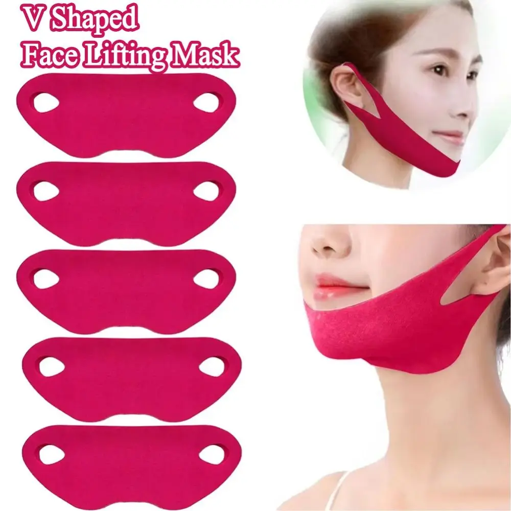5 unids/pack máscara de Estiramiento Facial en forma de V Gel suave línea en V máscara de Estiramiento Facial firme cuidado Facial hipoalergénico mascarilla Facial delgada Lift Up
