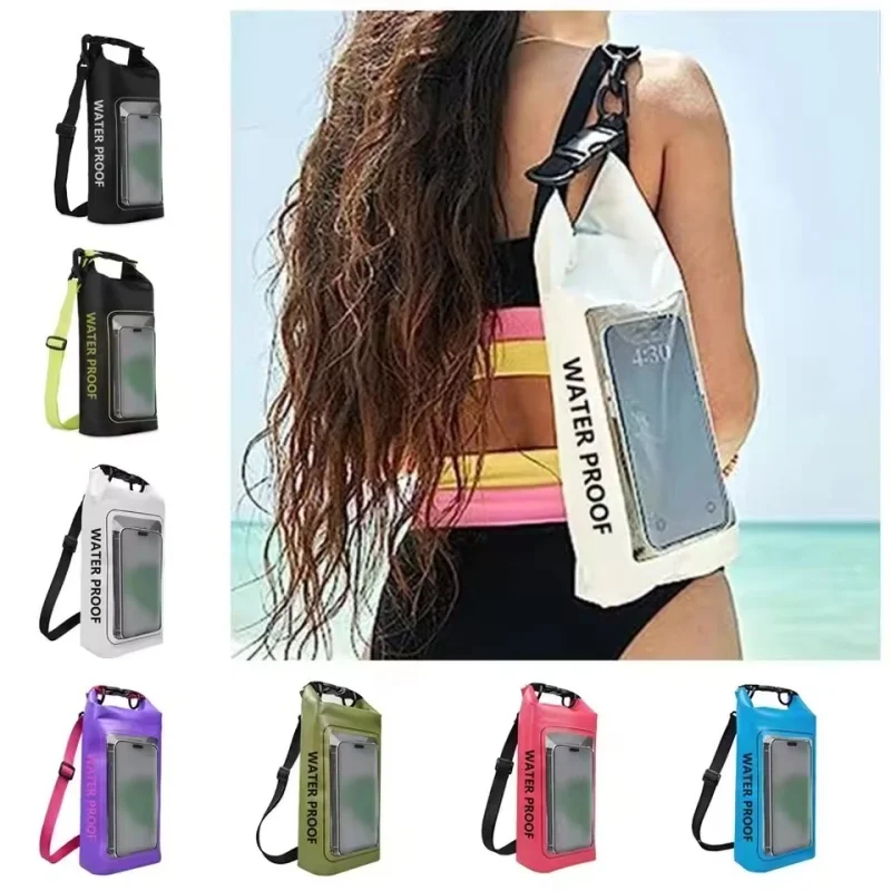 

Waterproof PVC Dry Bag 2L Touch Screen Shoulder Bag For Swimming Diving Rafting Kayaking Surfing Beach Sport Bag New 2026