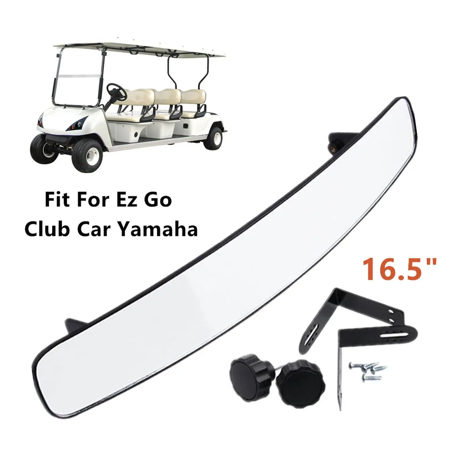 

Golf Cart Extra Wide Rear View Adjustable Mirror Foldable 180 Degree Safety Accessory for Club Car