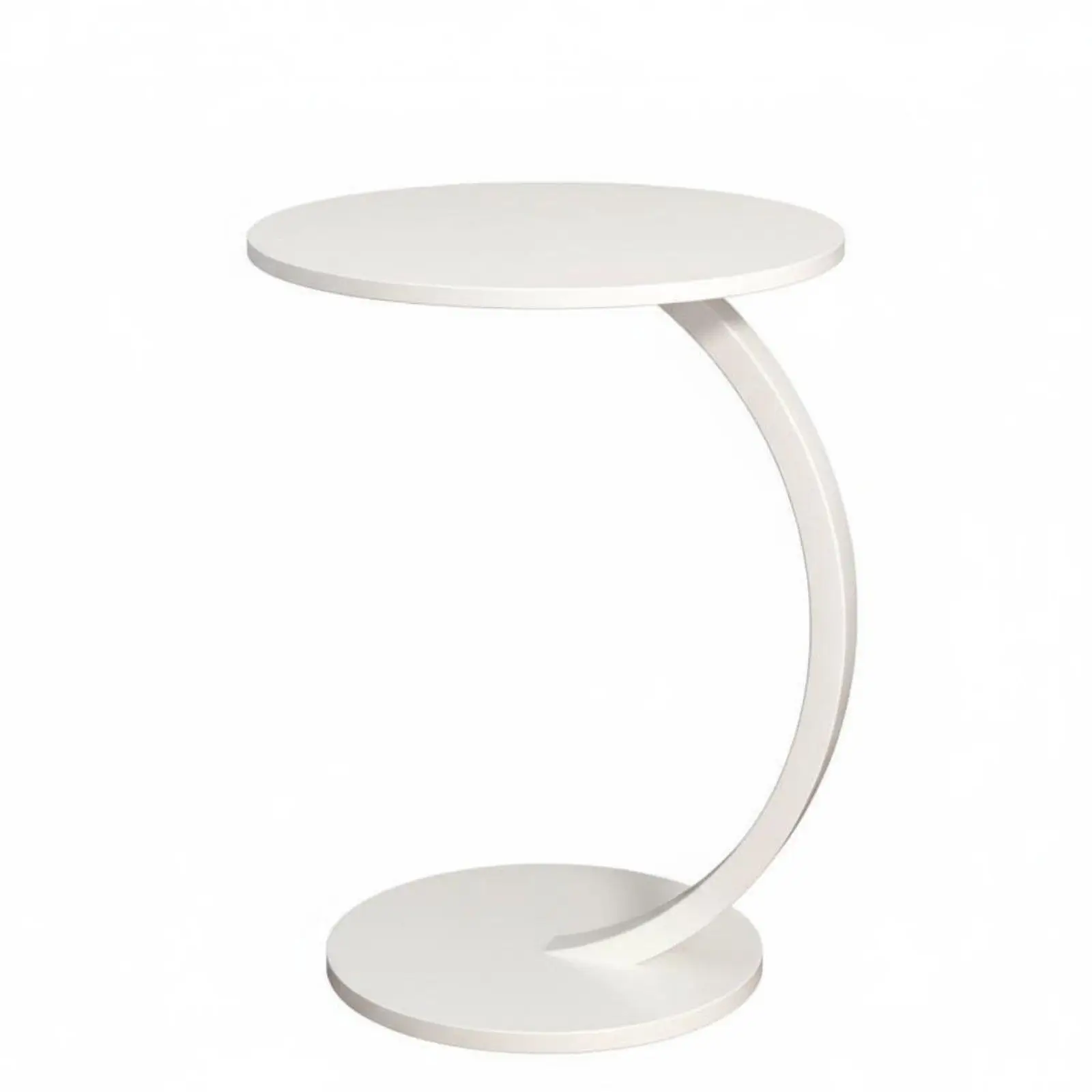 C Shaped Side Table for Sofa Bed Portable Bedside Shelf Modern Design Round Base Small Desk for Bedroom Corner Use