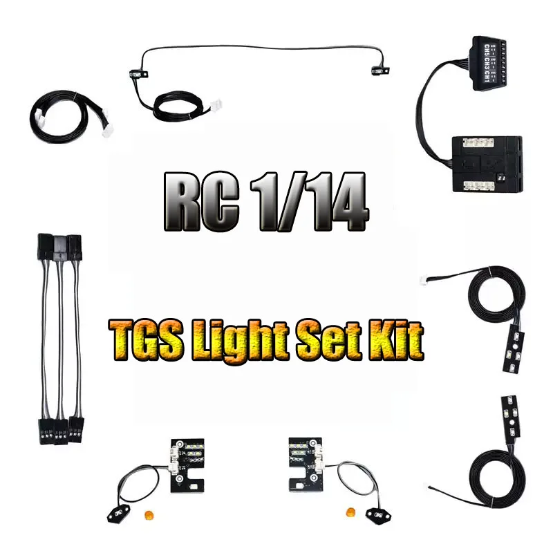 RC LED Simulation Headlight Light Set Kit Accessories For 1/14 Tamiya RC Truck Trailer Tipper For MAN TGS DIY Car Upgrade Parts