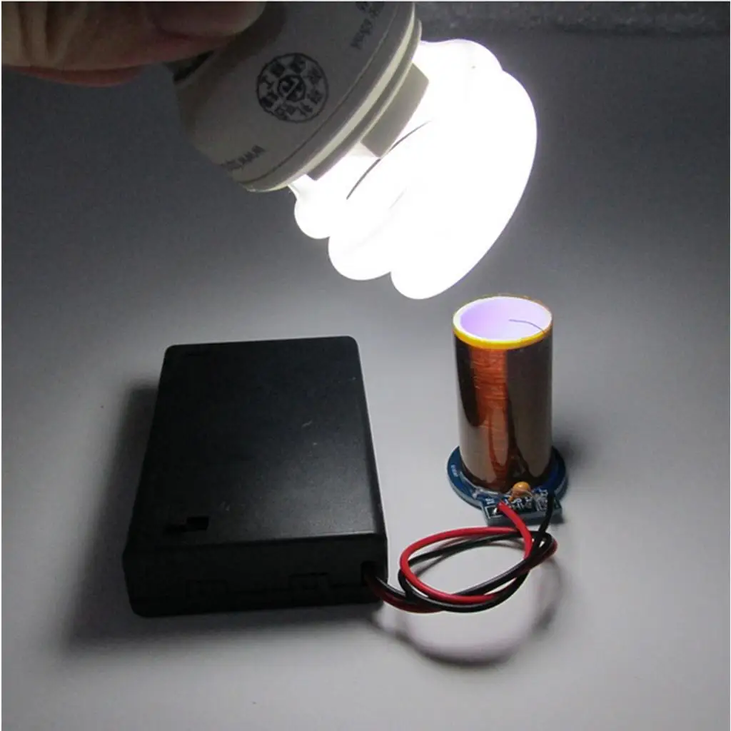 Science Electric Kit for Children Mini Tesla Coil Plasma Speaker Musical Wireless Transmission Model for Kids