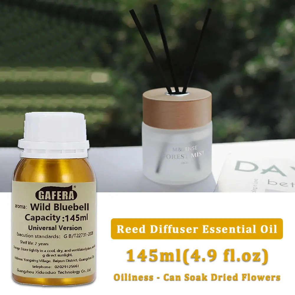 GAFERA 145ml (4.9 fl.oz) Wild Bluebell Shangri-La Hilton Kempinski Essential Oils - For Fireless Aromatherapy Supplement Liquid