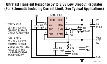 LT1577CS-3.3/ADJ LT1577 - Ultrafast Transient Response, Low Dropout Regulators Adjustable and Fixed