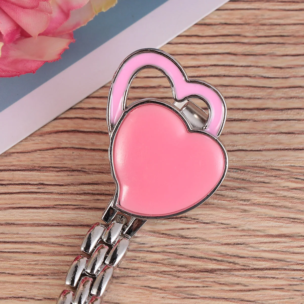 

Pink Heart Shaped Pocket Watch for Nurses Fashion Hanging Watch Waterproof Lightweight Easy to Read Creative Design