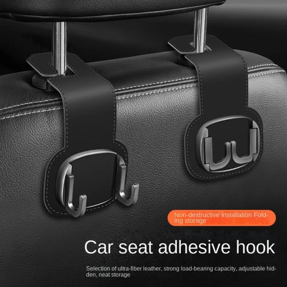

New Leather Car Headrest Hooks Multifunctional Foldable Seat Back Hook Convenient Portable Seat Hanger Hook Auto Back Seat