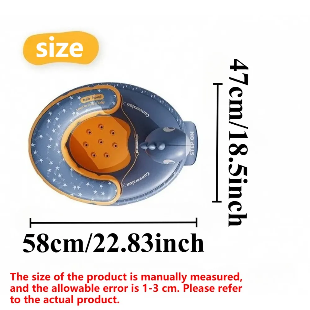 Inflatable Baby Seat for Babies Floor Seat for Sitting Up Cute Animal Bath Seat for Infants Blow Up Chair with Built in Air Pump view 3