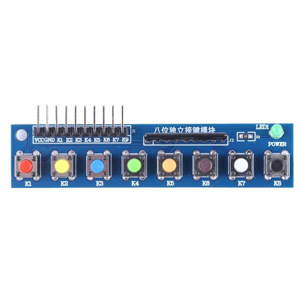 8 Independent Key Button Touch Button Module with LED Indicator Keyboard Module Keypad Module for Arduino ARM Raspberry Pi