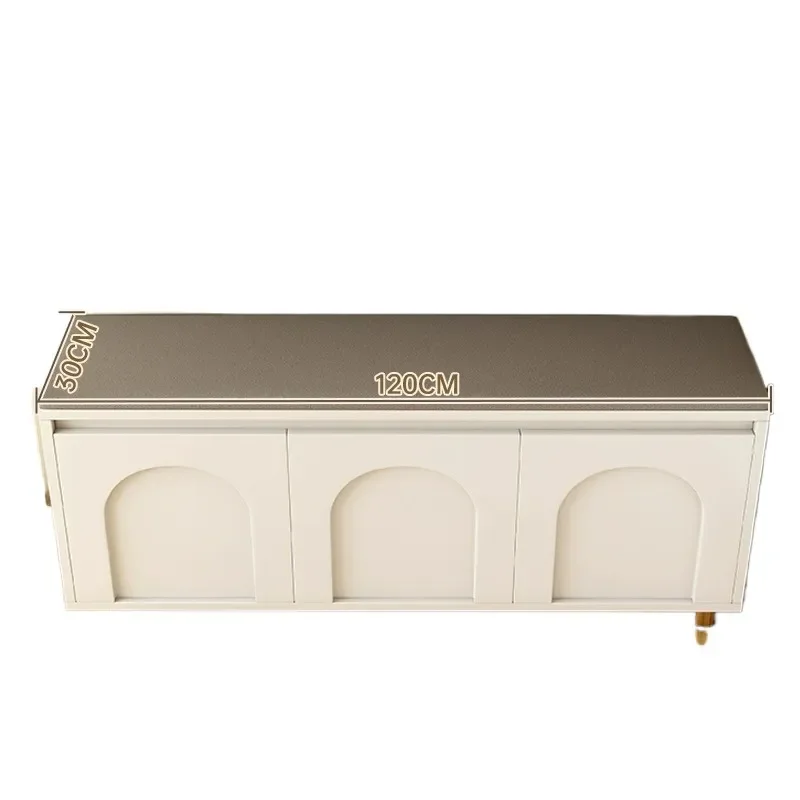Cream Entryway Shoe Bench with Storage Integrated Stool for Hallway Home Organization Space Saving Seating Rack