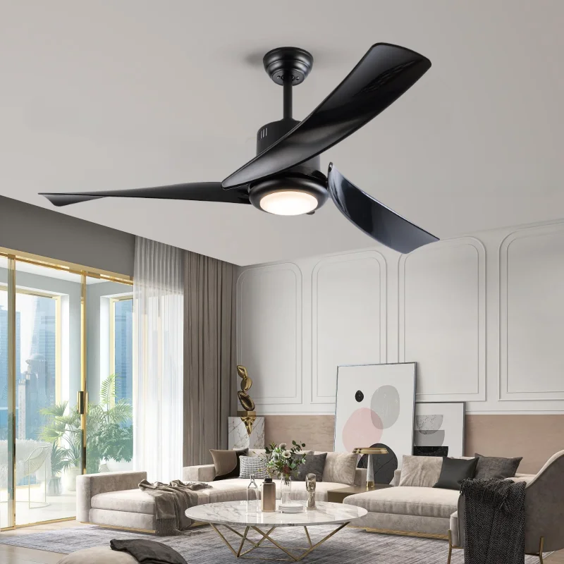 56 Inch Modern Ceiling Fan with Light Remote Control Quiet Strong DC Motor Patio Farmhouse Bedroom Ceiling Fan