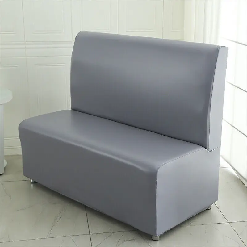 Stretch Armless Sofa Cover Waterproof Hotel Full Sofa Couch Slipcovers Bar Cafe PU Leather Elastic Sofa Slipcover Home Decor