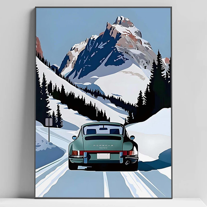

Classic Sports Car Alpine Drive Poster Frames Wall Pictures For Home Decor Items Interior Posters Modern Living Room Paintings