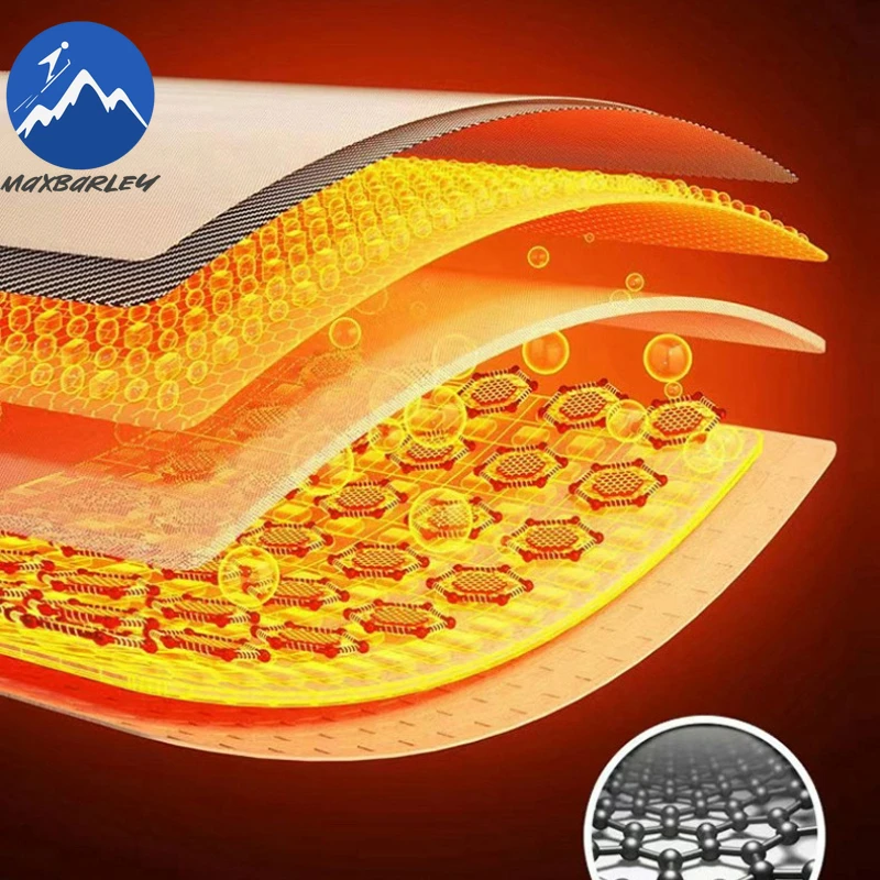 سترة Maxbarley الفاخرة للرجال من الجرافين بغطاء للرأس للعمل في الهواء الطلق معطف مقاوم للرياح مقاس كبير فضفاض للمشي لمسافات طويلة سترات شتوية مبطنة خفيفة الوزن