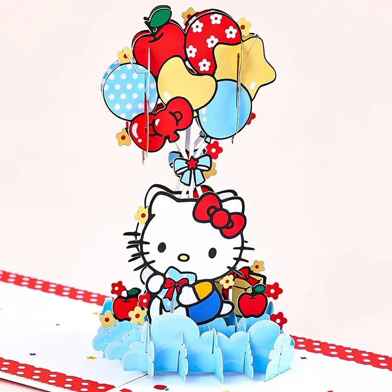 HelloKitty Greeting Card Anime Characters Birthday Greeting Cards With Envelope Kuromi Postcard Cinnamoroll Card Birthday Gifts