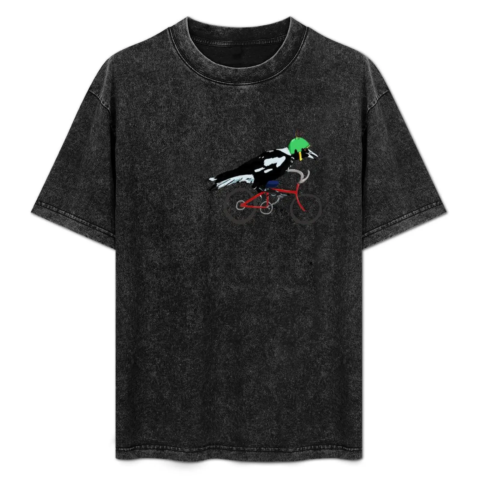 

Magpie on Bike Swoop (in Green) T-Shirt Quick Dry Fishing T-Shirt