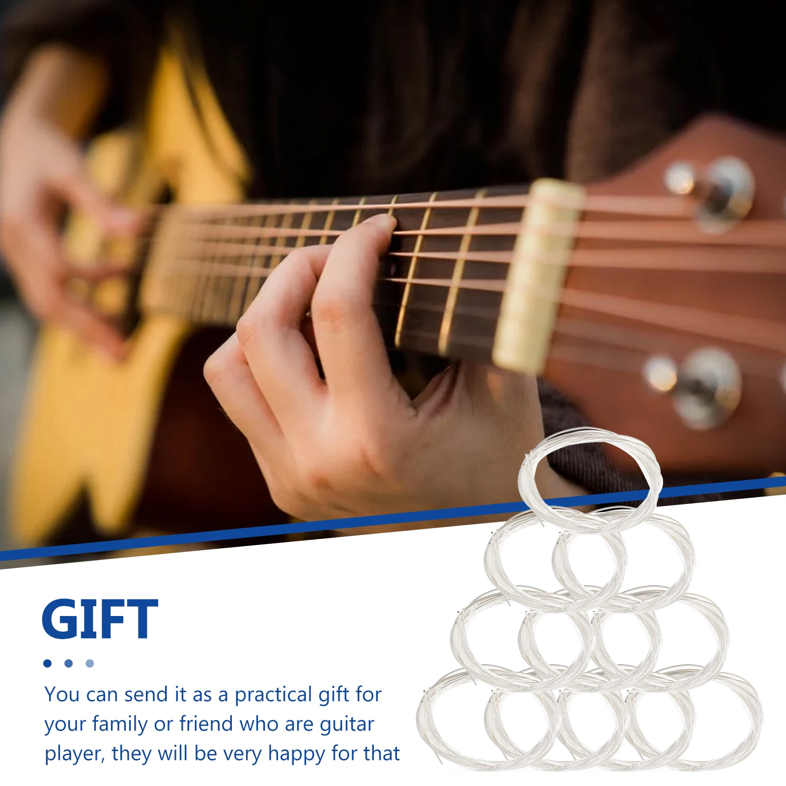 

10 Packs Classical Guitar Strings Silver Plated Nylon Core 1 2 3 Transparent 4 5 6 Copper Alloy Acoustic Replacement