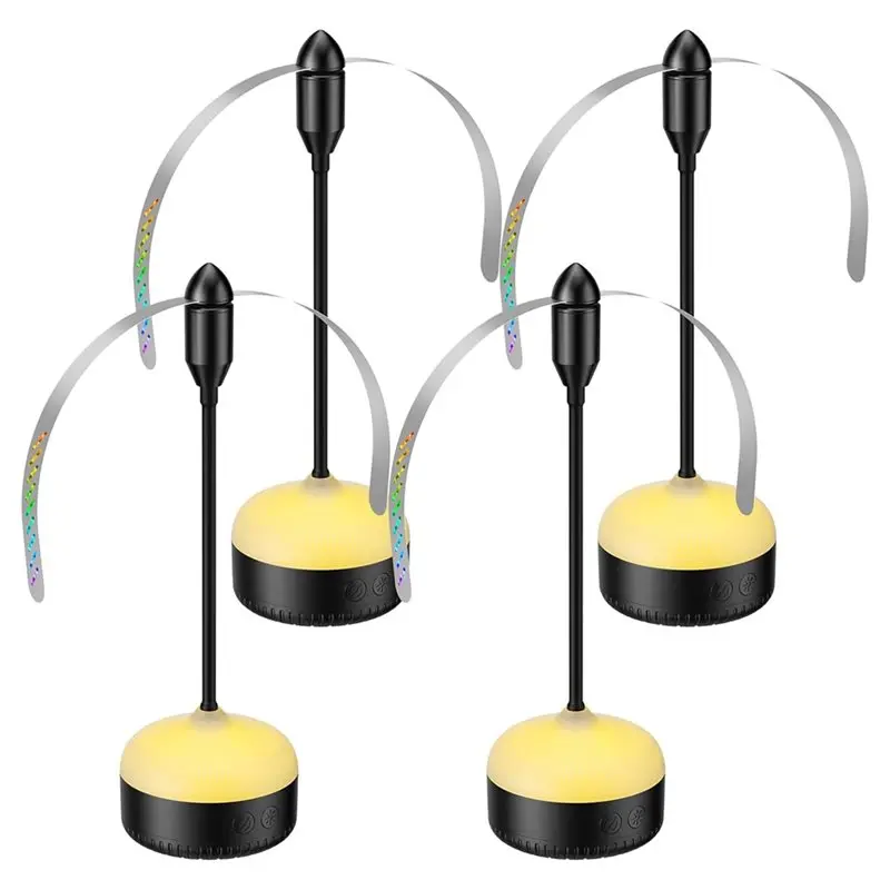 ABLK Fly Repeller 4Pcs Fly Winder For Tables, Warm White LED/Soft Leaves Rechargeable, Ideal For Kitchen Camping Patio