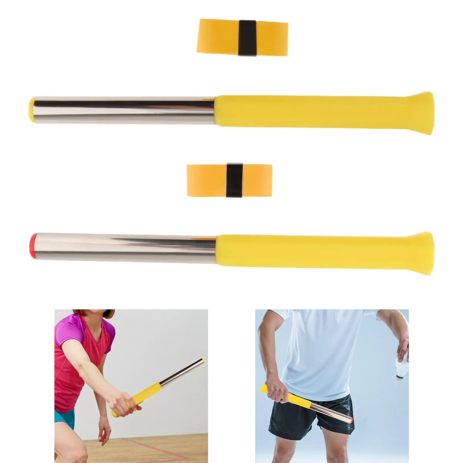 Badminton Racket Swing Trainer Draagbare Polskrachttrainer Vingerarmsterkte Badminton Training Stick voor Power Speed Impact