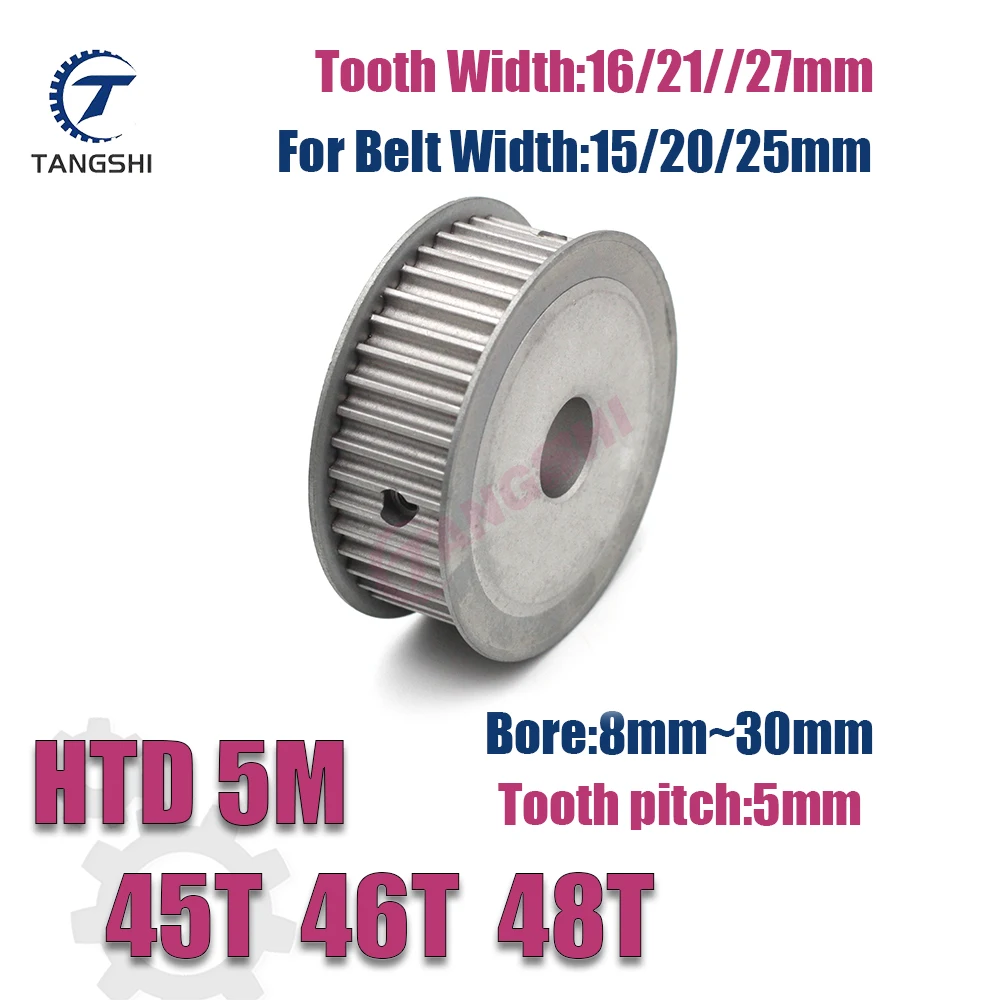 

HTD 5M 45Teeth 46Teeth 48Teeth Synchronous Timing Pulley Bore 8mm~30mm for Width 15/20/25mm Belt 5M-45T 46T 48T Timing Pulley