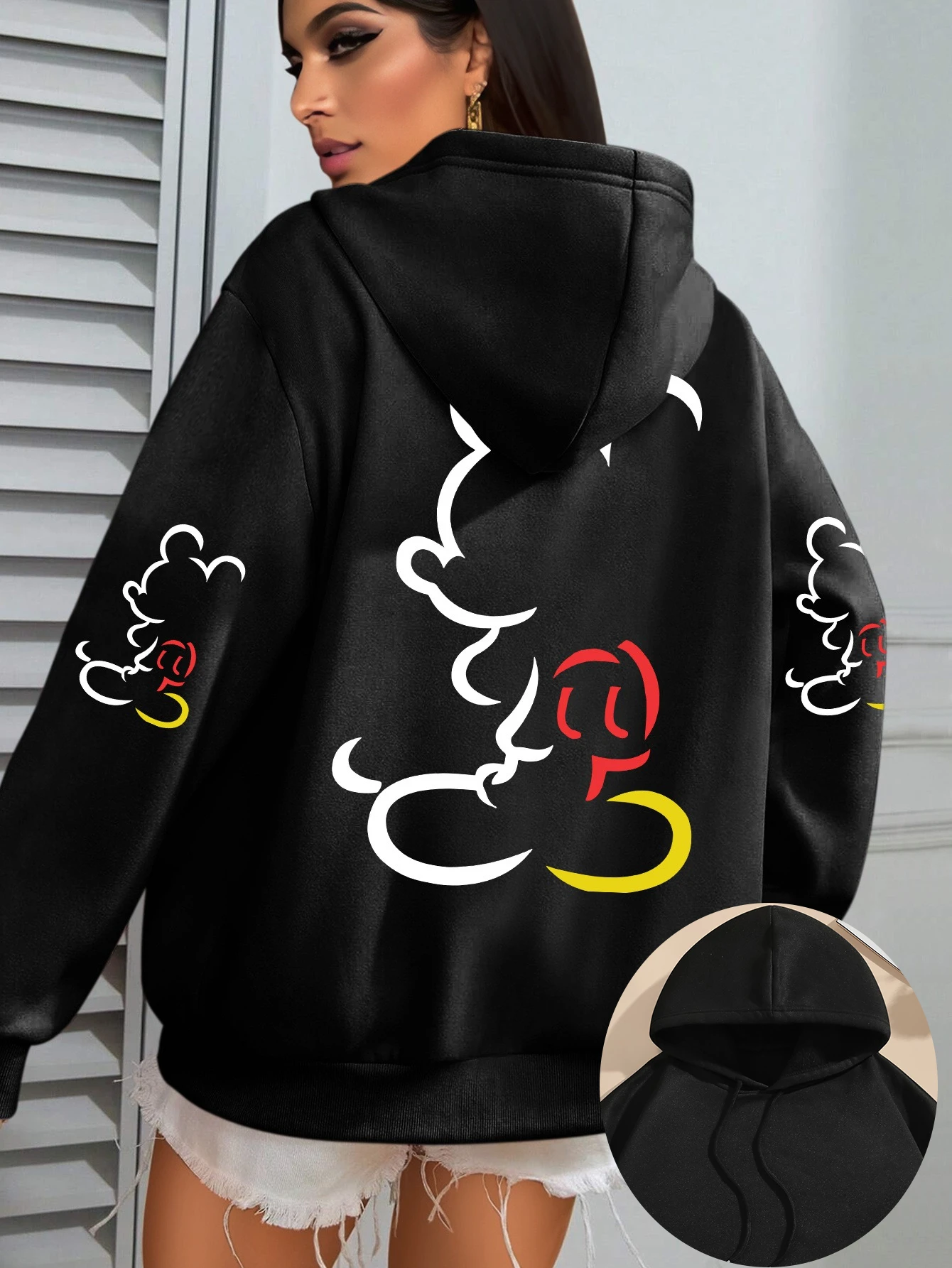 

Женские и мужские флисовые толстовки с капюшоном Disney Mickey Minnie Mouse, хлопковая толстовка-пуловер, осенне-зимняя куртка с длинными рукавами