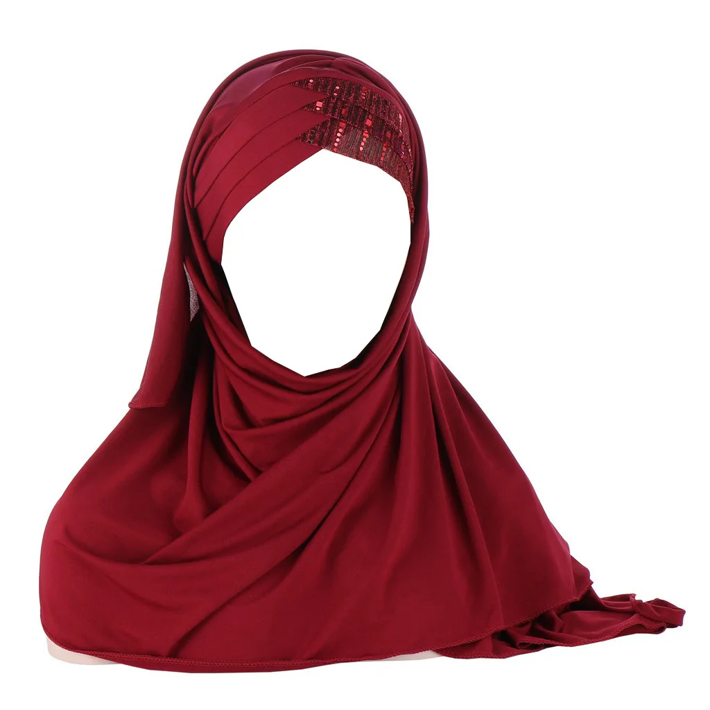 

Instant Hijabs With Cap Plain Chiffon Jersey Hijabs For Woman Veil Muslim Islamic Hijab Cap Scarf For Women's Hijabs Headscarf