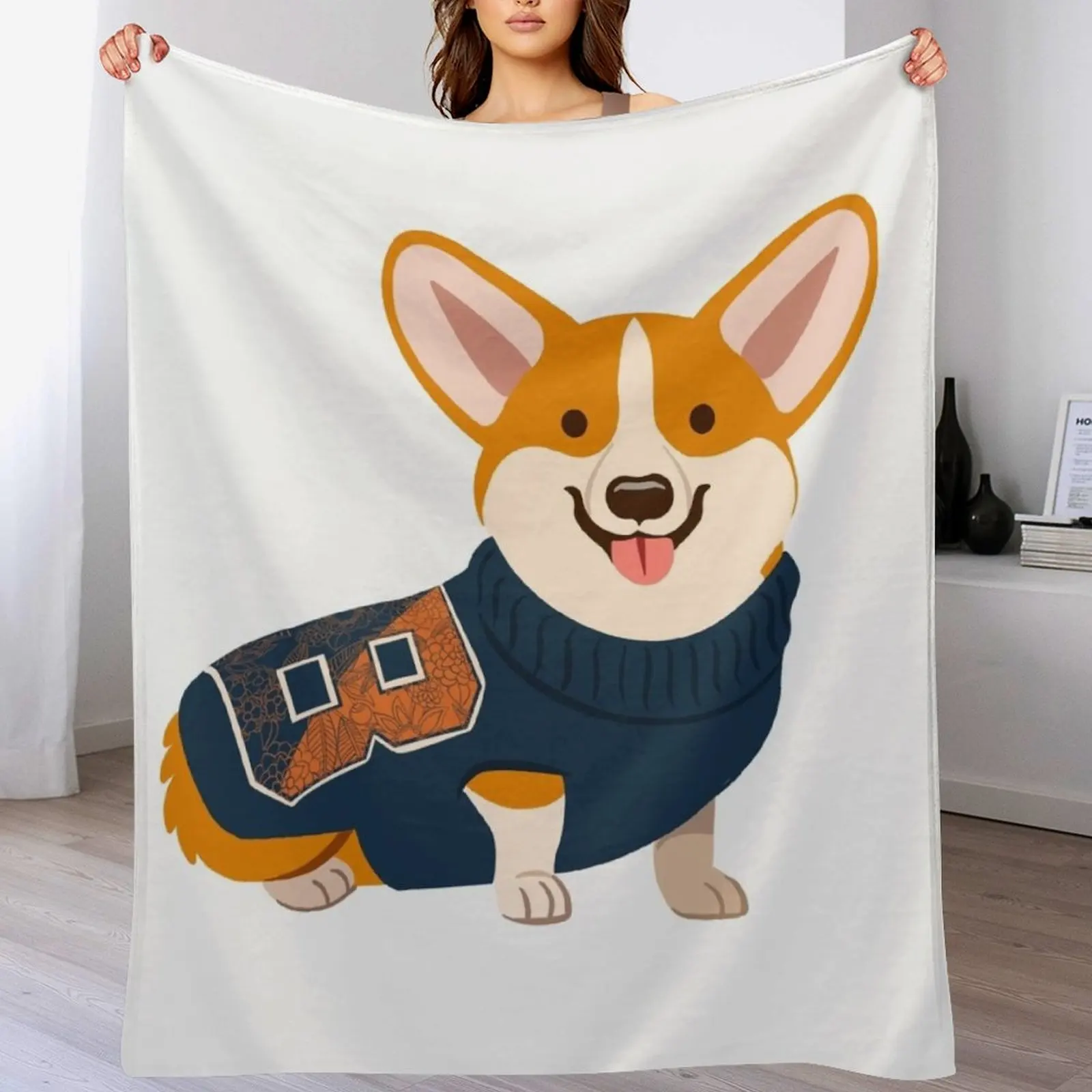 Bucknell Corgi Throw Blanket Sleeping Bag Travel Bed covers Giant Sofa Blankets