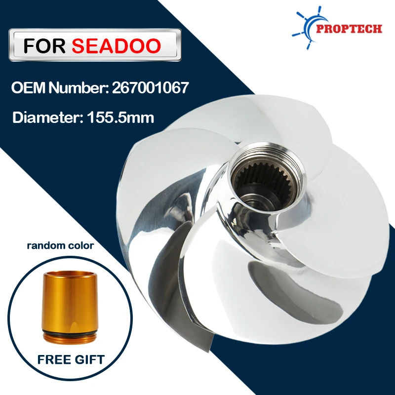 For Seadoo 267001067 Jet Ski Impeller GTX 130 2021-2023; 2025 GTX Pro 130 w/w/IBR 155.5mm 4 Blades PWC Watercraft Impeller