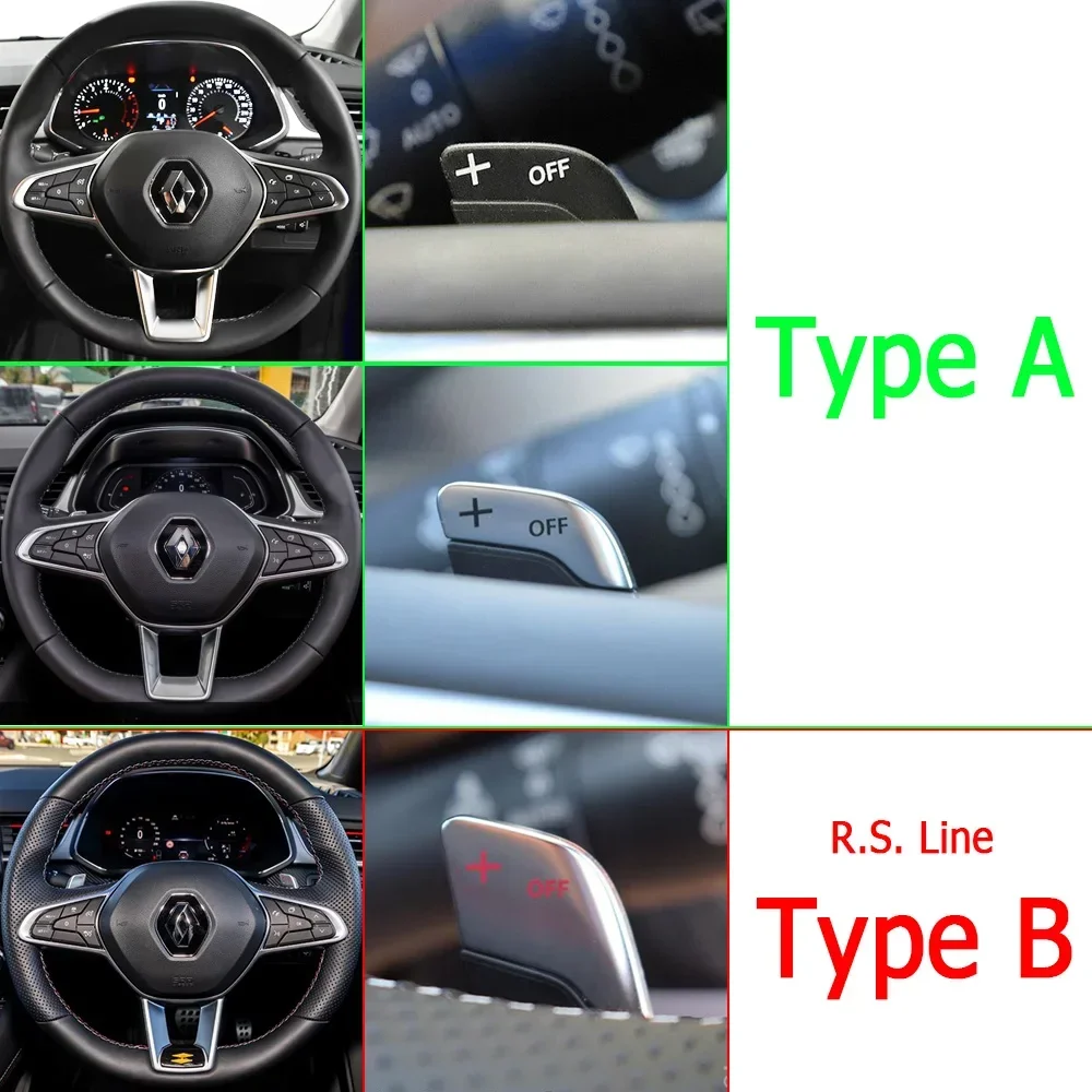 For Renault Clio V Captur II Arkana Intens R.S. Line 2020 2021 2022 2023 Car Steering Wheel DSG Paddle Shift Extension Stickers