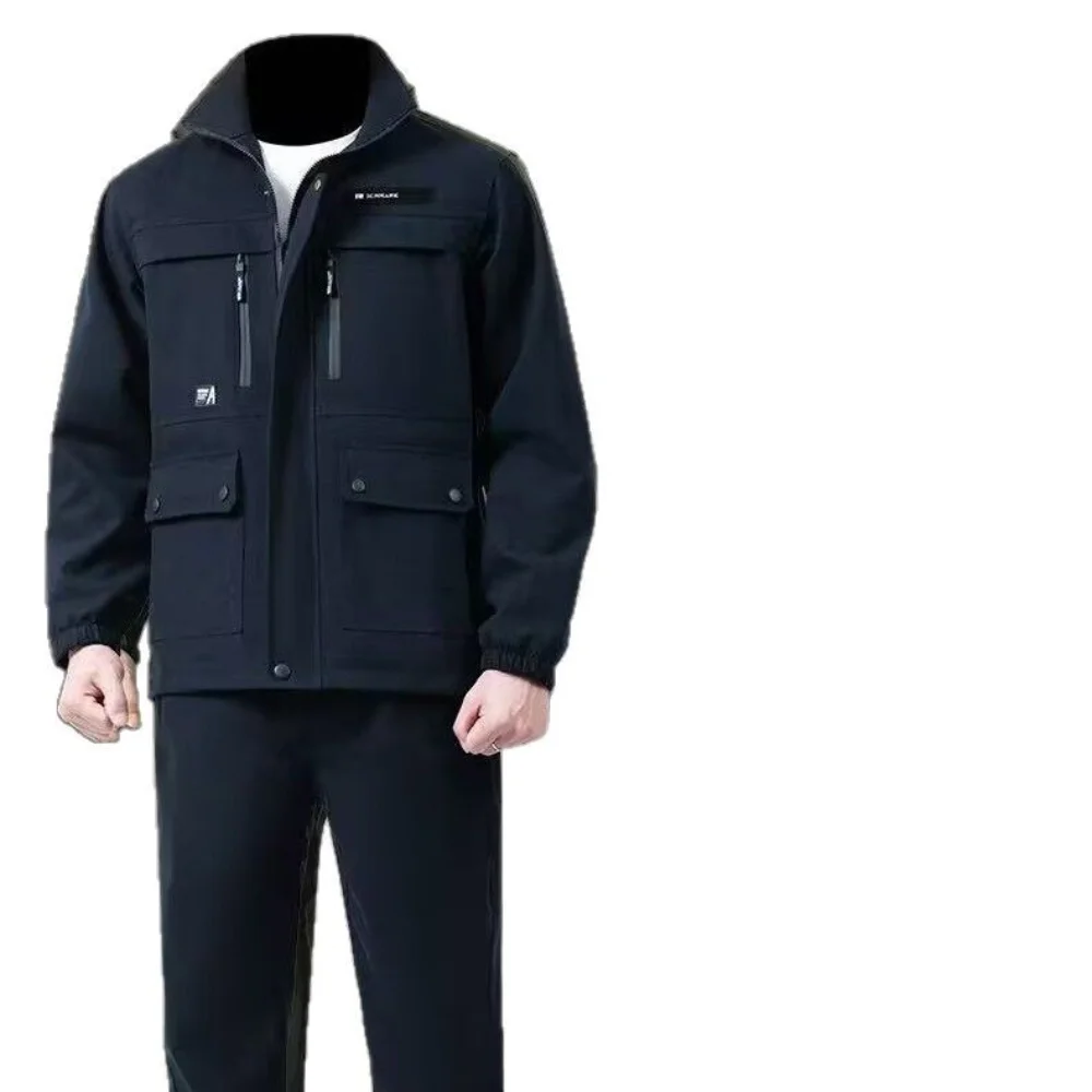 Work clothes suit men's canvas thickened welding work clothes auto repair welder wear-resistant labor protection work clothes