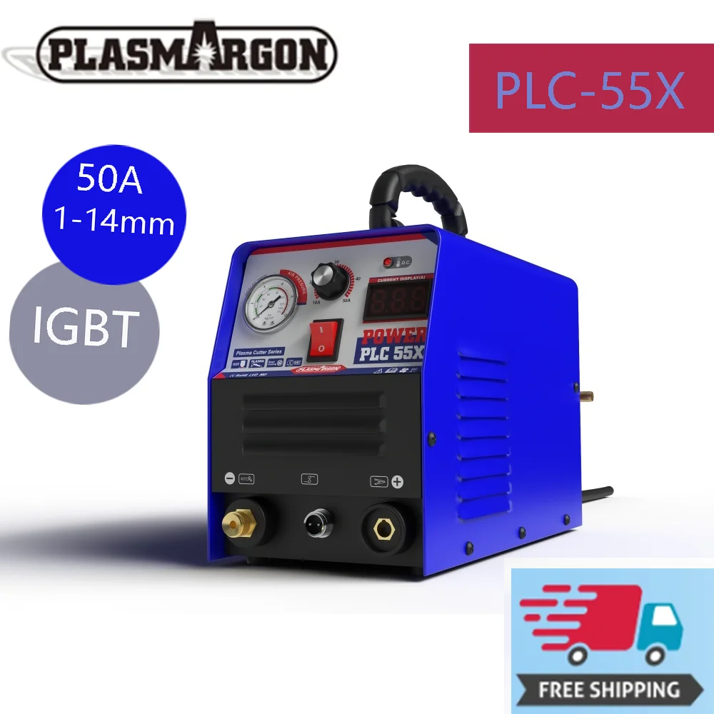 

Плазменный резак Plasmagon CUT55X HF, DC IGBT, цифровое управление, антибликовое устройство для резки металла, 220 В +/-15%, 14 мм, 55 А