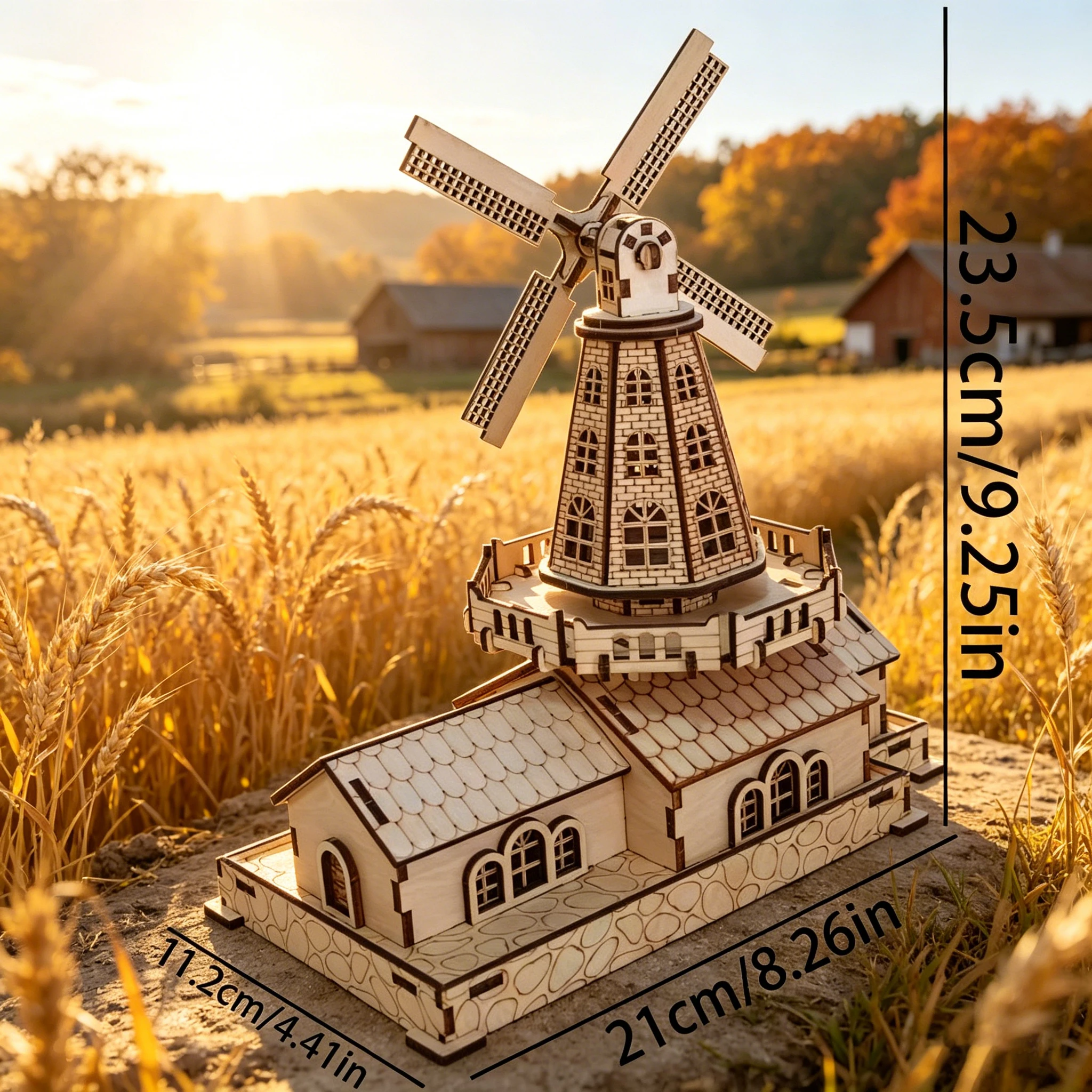 DIY Dutch Windmill 3D Wooden Puzzle Model