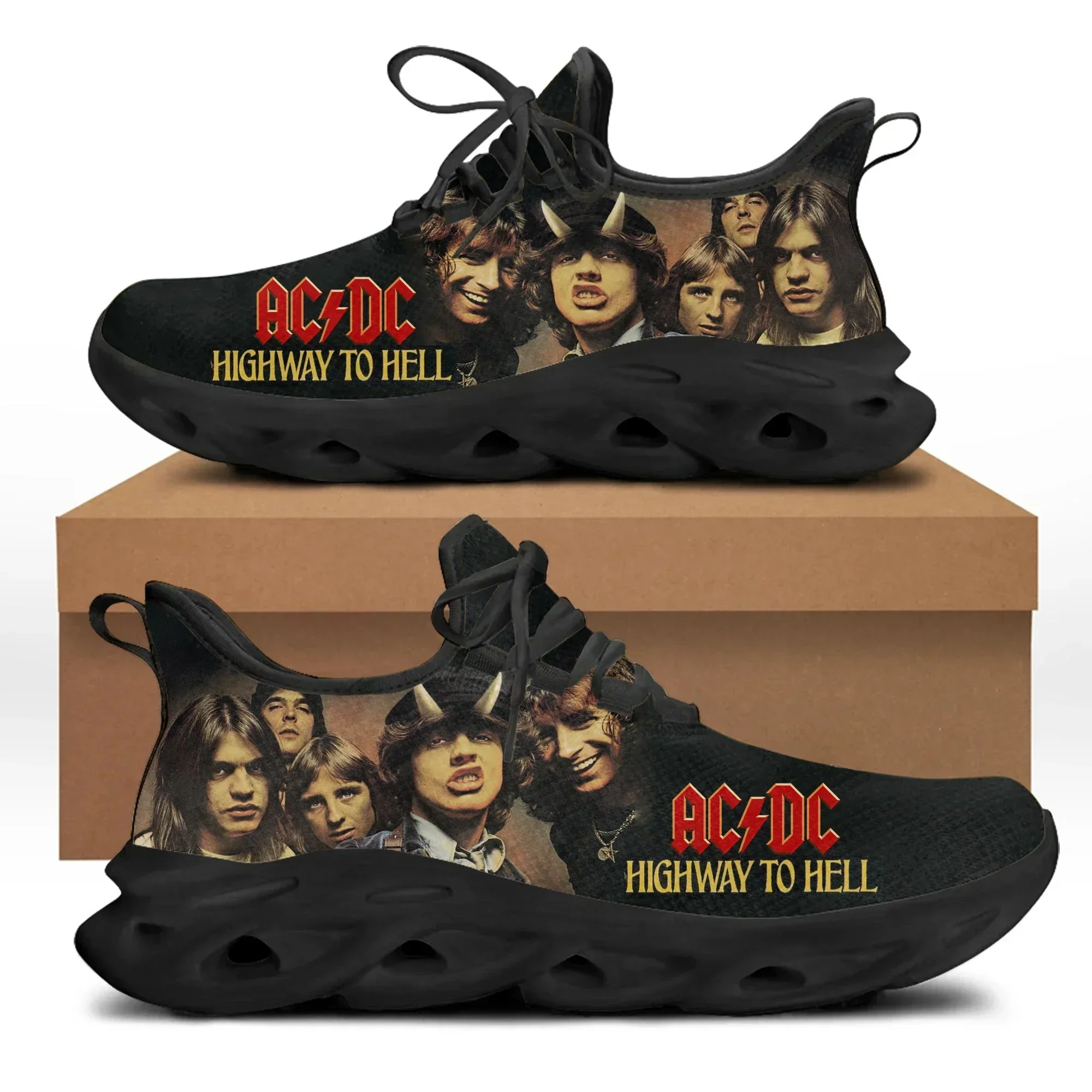 A-AC Rock Band D-DC Flats Sneakers Men Women Sports Running Shoes All Eyez on Me High Quality DIY Sneaker Custom Made Shoe Black - view 2