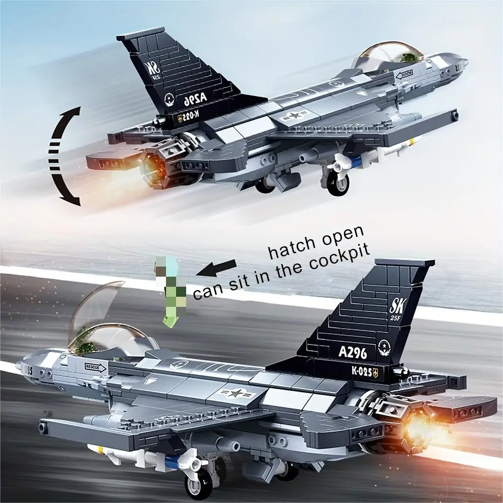 Build Your Own F-16 Fighter with Sluban\'s  Military Series Model Building Blocks Kit - Perfect  birthday gift