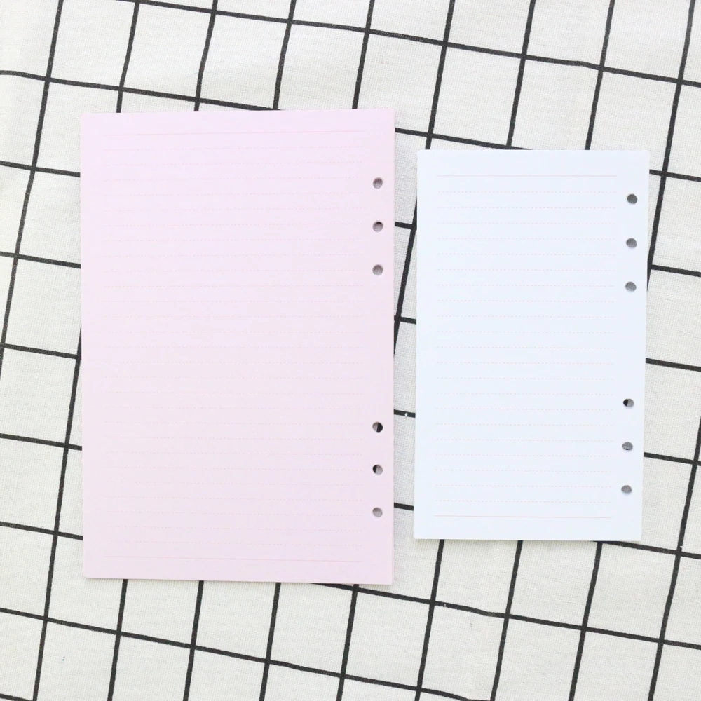 Domikee cute Korean office school colored 6 holes refilling inner paper sheets for binder diary planner notebook stationery A5A6