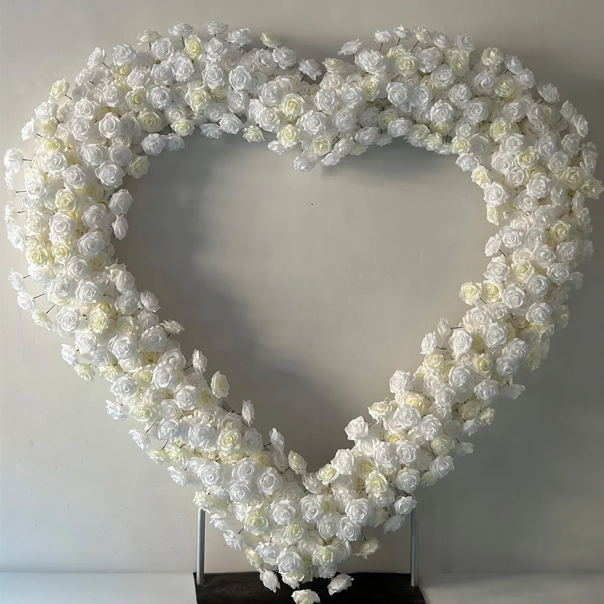 Double Layer Heart Shape Hoop Balloon Stand, Loop Flower Arch, Photo Booth Backdrop, 8ft, Party