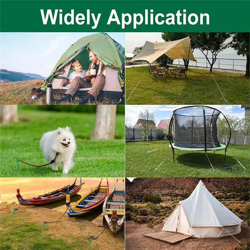 

BHBD-4 Pcs 18In Ground Anchors Kit Helix Earth Ground Anchor For Camping Tent,Canopies,Swing Sets