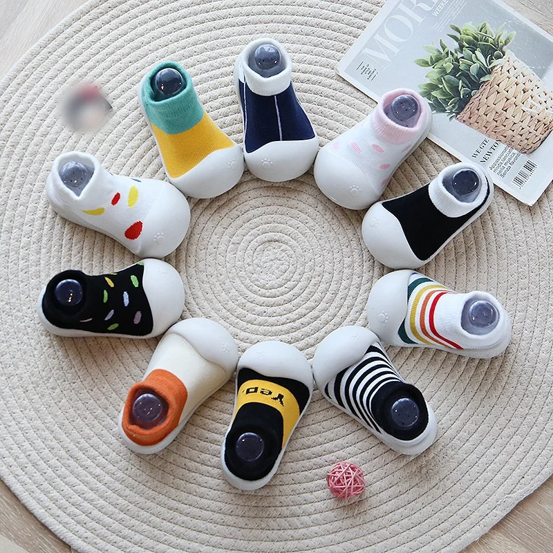 

Cute Baby Socks Shoes Infant Color Matching Cute Kids Boys Shoes Doll Soft Soled Child Floor Sneaker First Walkers Toddler Girls