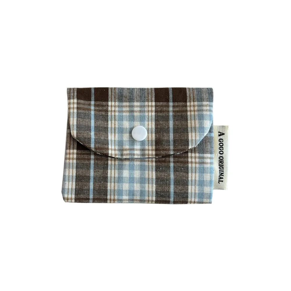 Canvas Retro Plaid Coin Purse Zipper Purse Portable Mini Cash Wallet Coin Purse Korean Style Cloth Envelope Wallets Female