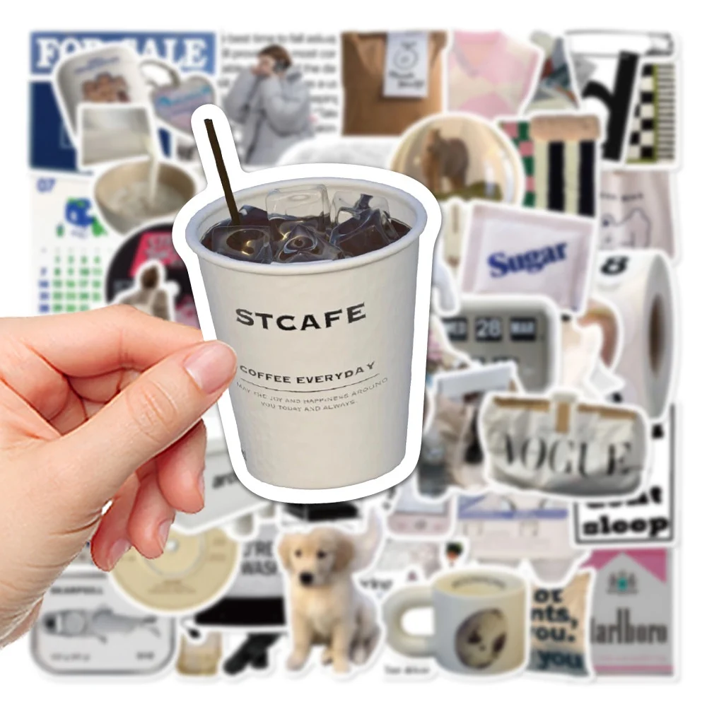 57 قطعة ملصقات كلاسيكية بسيطة لطيفة لأجهزة الكمبيوتر المحمول والثلاجة والهاتف وخوذة القصاصات وملصقات BulingBulingStickers Store