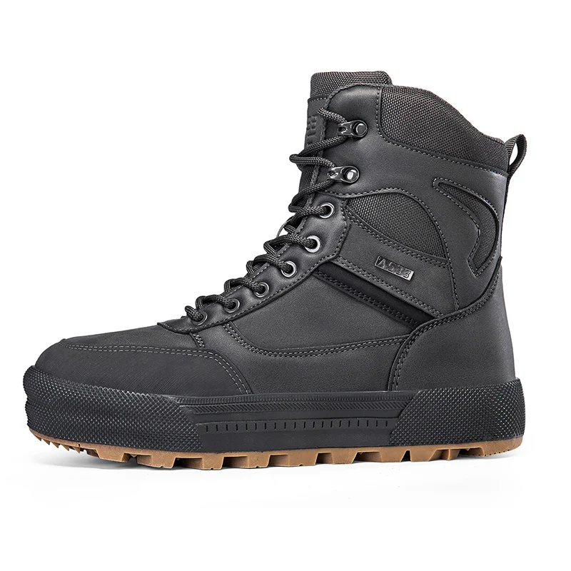 

Высокие ботинки, мужская обувь, уличные противоскользящие однотонные армейские ботинки на шнуровке, мужские удобные дышащие повседневные походные ботинки, мужская обувь