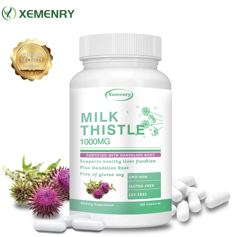 Milk Thistle Capsules - Supports Healthy Liver Function and Digestive System, Antioxidant Protection, and Immune Boost