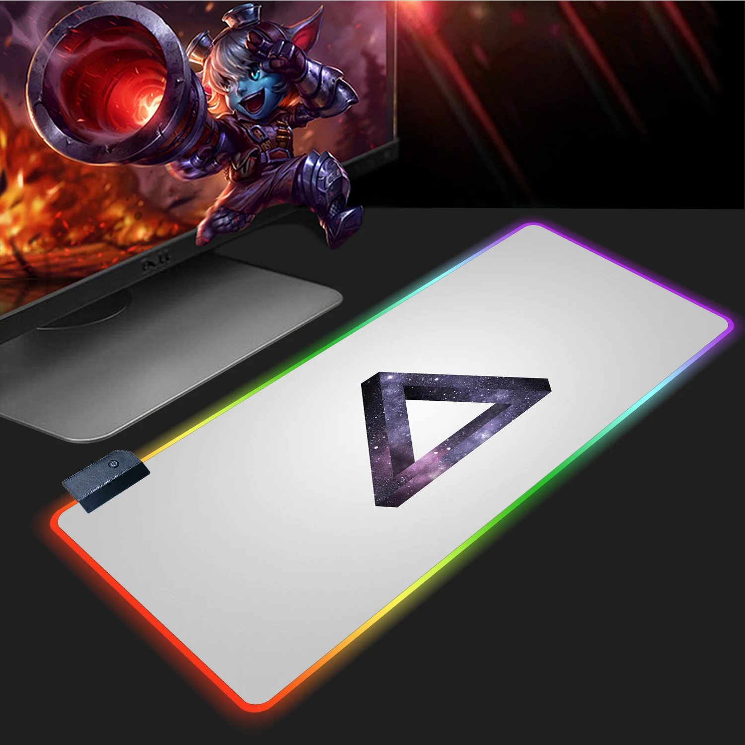 

Geometry LED Light Mouse Pad RGB Gaming Mouse Pad with 14 Light Mode,Non-Slip Base Large Computer Keyboard Pad,Big Game Mousepad