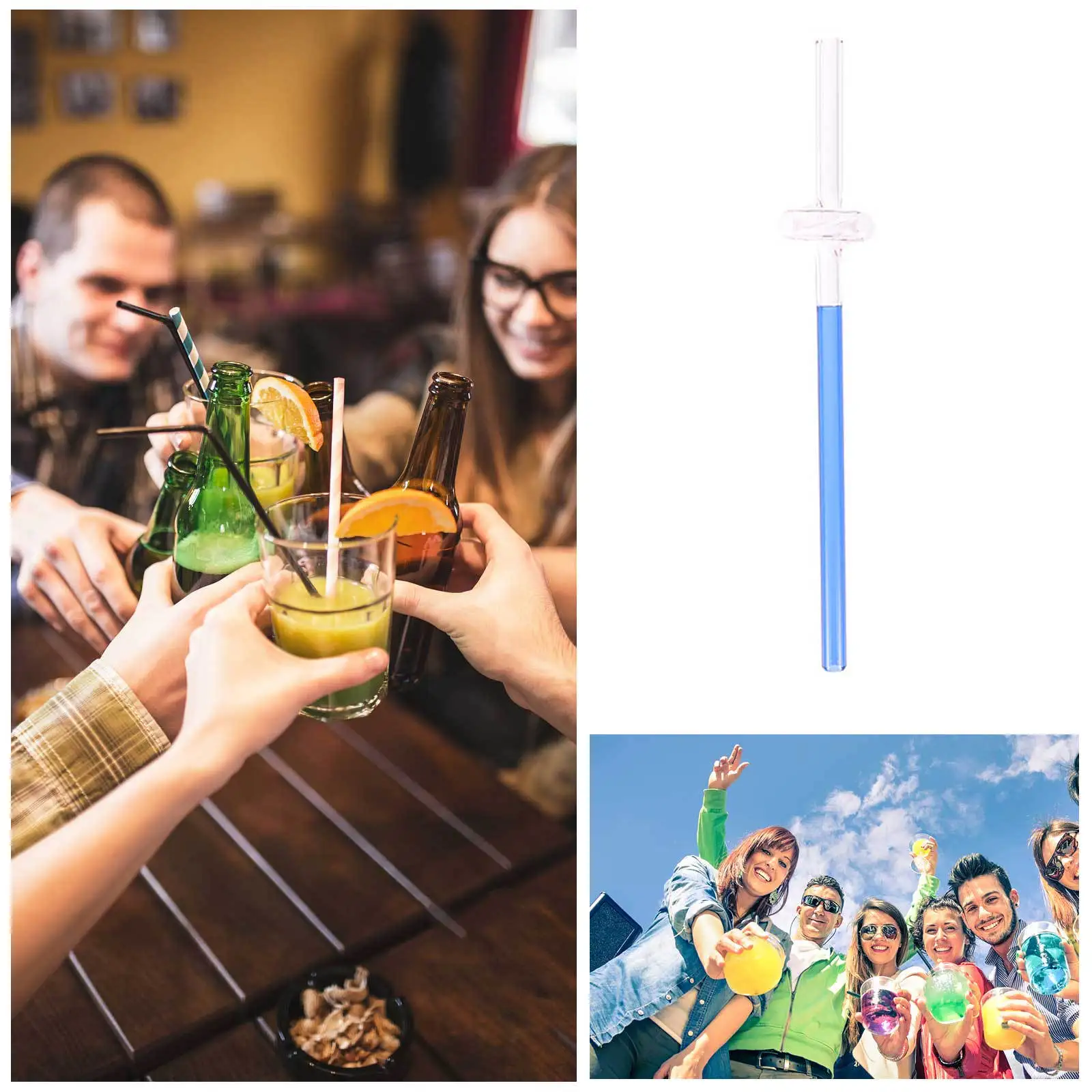 

Colorful Twisted Glass Straws Reusable Curved Wavy Smooth Glass Straw for Party Milk Tea Smoothie Reusable Straw