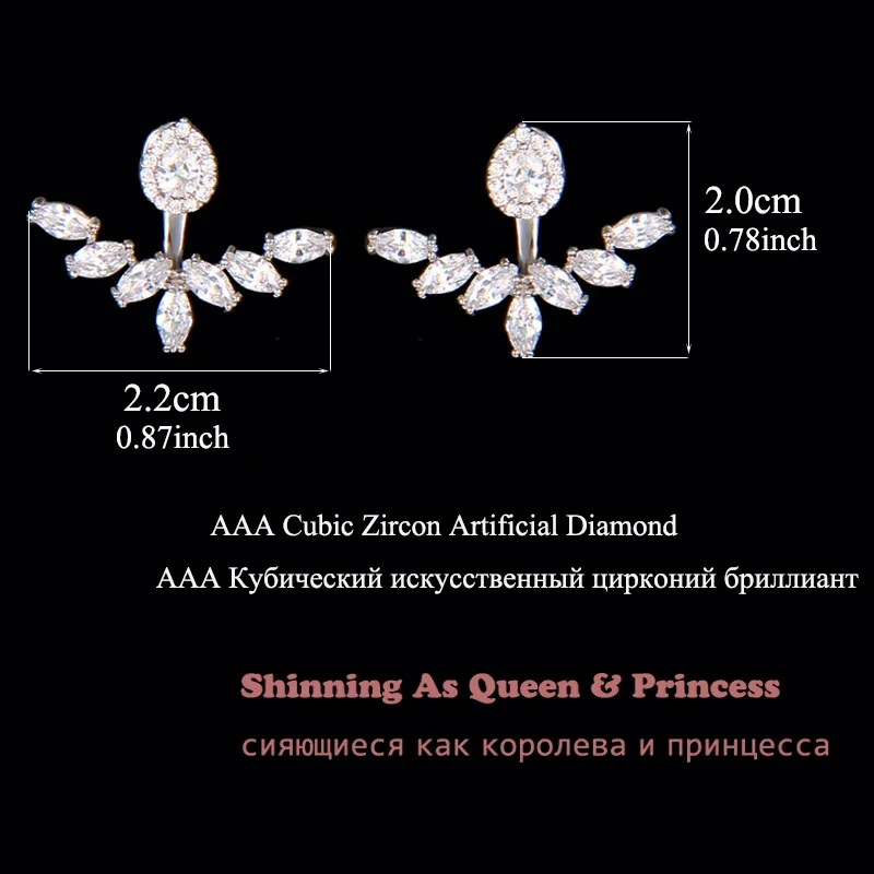 New Fashion Cute Water Drop Shiny Cubic Zirconia Crystal Beads Neckband Stud Earrings For Women Wedding Bijoux Brincos WE064