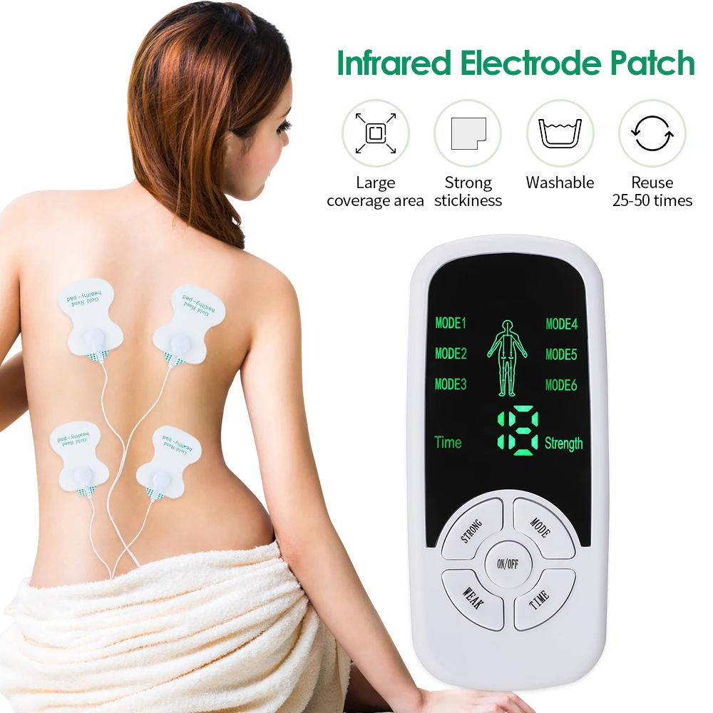 Electric Muscle Stimulator 6 Modes Mini Cervical Spine Massager Meridian Body Massage Device for Pain Relief electroestimulador