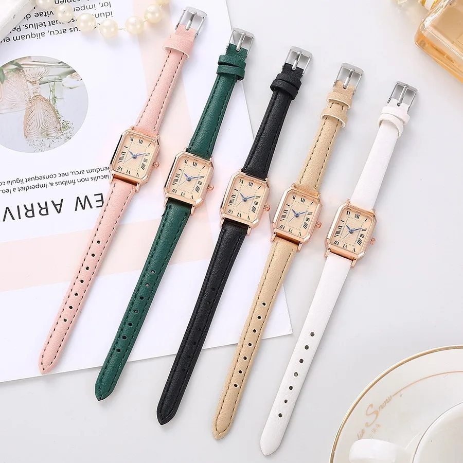 Women's Retro Quartz Watch Small Dial Light Luxury Customizable Design Student Fashion Accessory