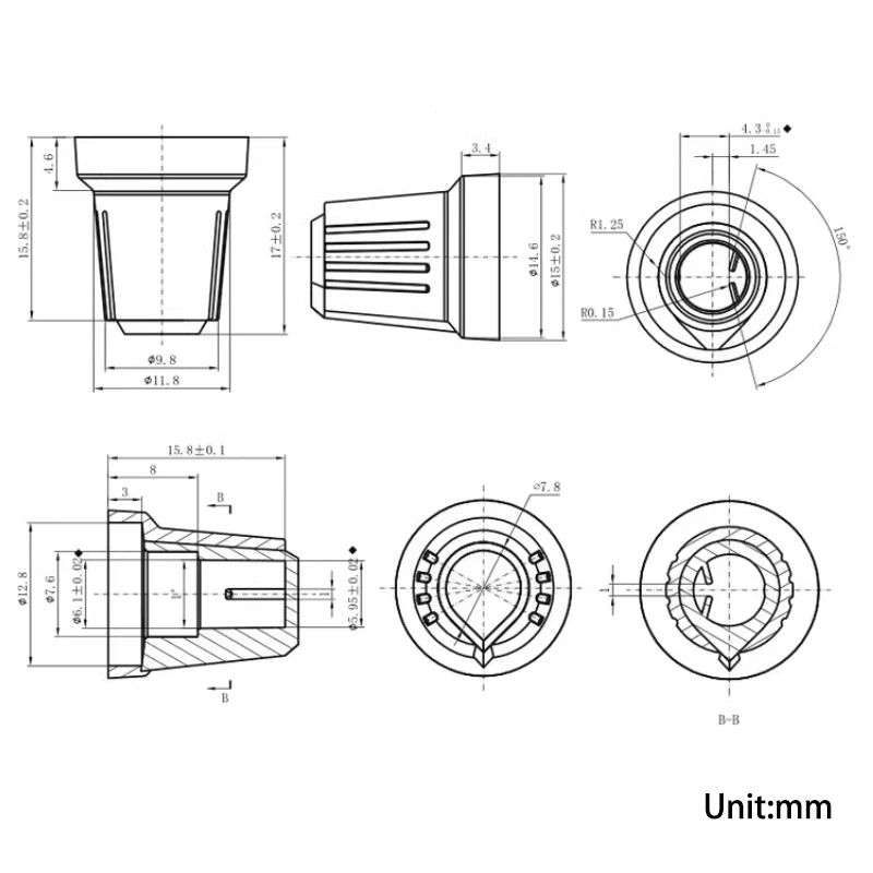 2/5/10pcs WH148 Potentiometer Schakelaar Knop Cap 5 kleuren 6mm AG2 Schakelaar Plastic pruim Handvat 15X17mm Potentiometer Power Caps
