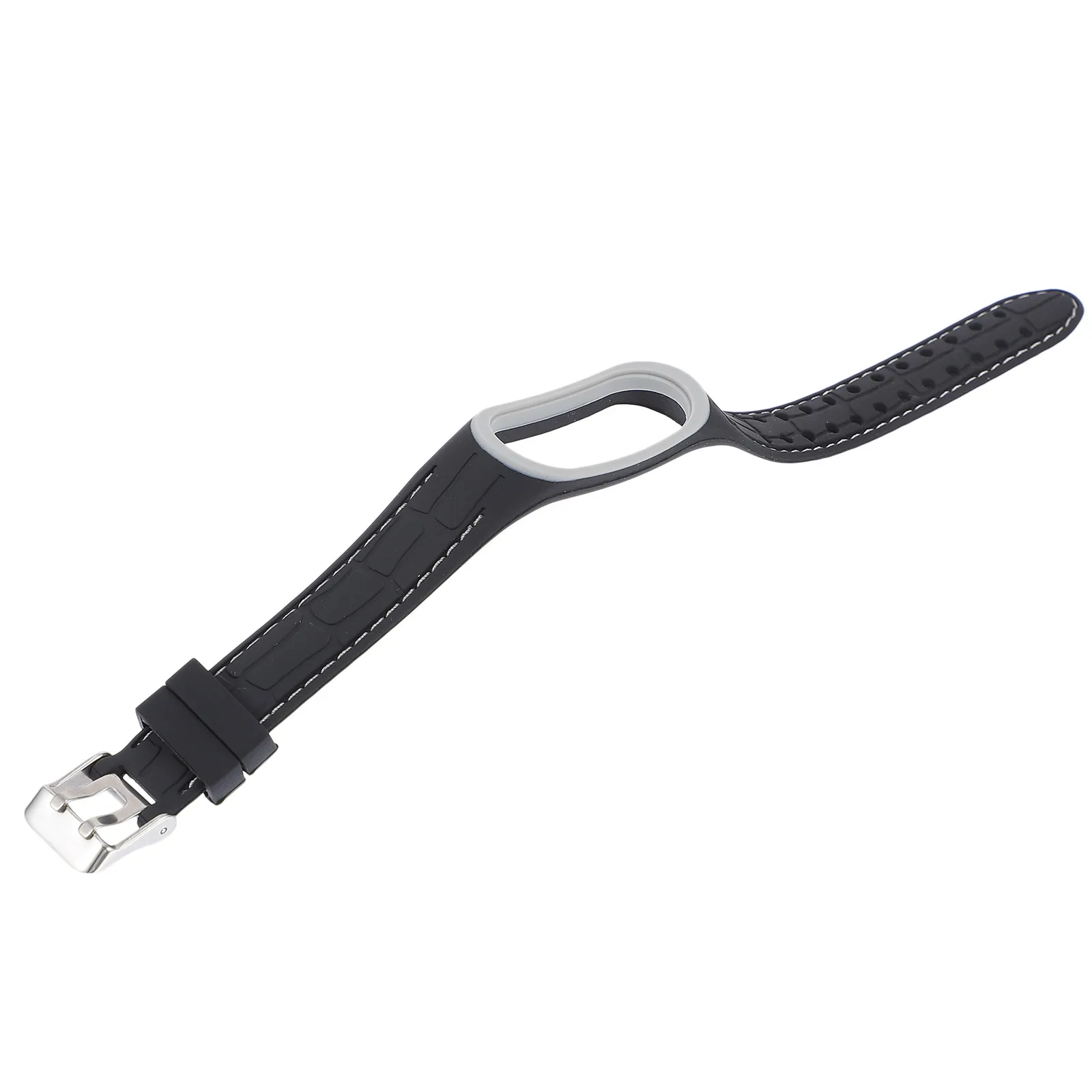 

1Pcs Elegant Silicone Wrist Band Strap Compatible with Smart Bracelet Double Buckle Adjustable Fit Breathable Porous Inner