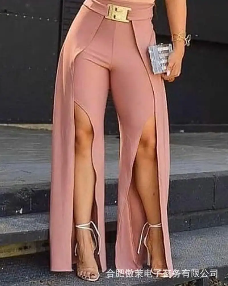 

2026 Spring/Summer New Collection in Stock Fashion Commuting Leisure Versatile Sexy Split Pants for Women