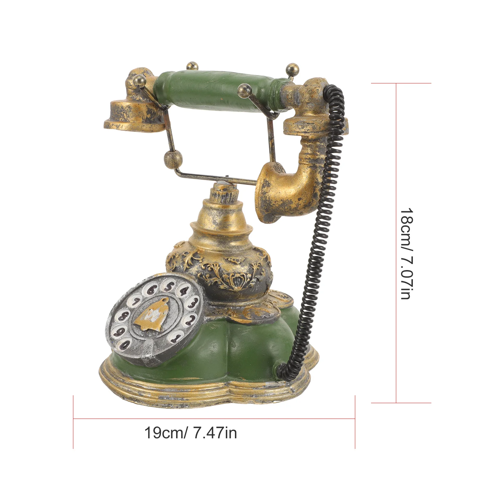 โทรศัพท์แบบหมุนย้อนยุค ของตกแต่งโทรศัพท์แบบหมุน รูปปั้นโทรศัพท์ขนาดเล็กสำหรับตกแต่งบ้าน สำนักงาน โต๊ะทำงาน ห้องต่างๆ